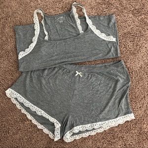 Aerie Pajama Set, Grey, Size XL